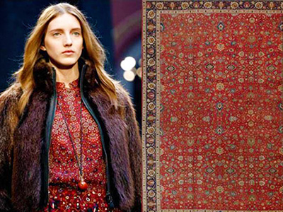 高級ブランド・エルメスがタブリーズの絨毯の模様をデザインとして採用しました。